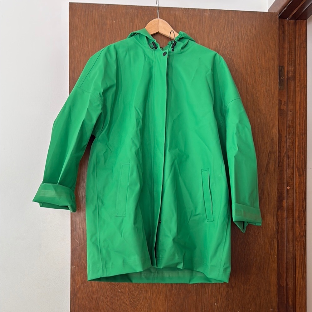 Green Hooded Raincoat
